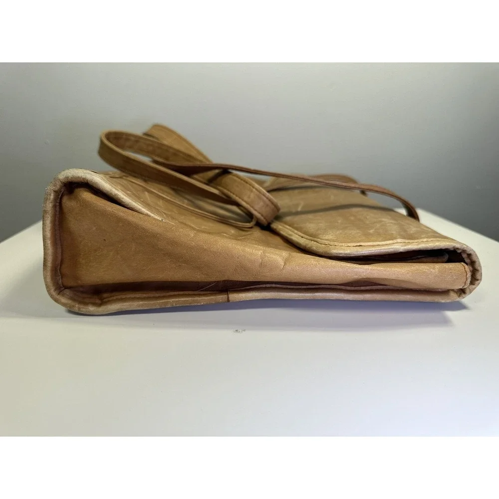 Vintage RENWICK Tan Brown Leather Messenger Bag Shoulder Straps‎